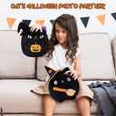 Halloween Cat Stuffed Animal Toy Mysterious Witch with Broom Stuffed Plush Home Decor Halloween Party Gifts for Kids Girls and BoysWitch Broom Cat 10 Inch