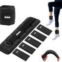 ZELUS Soft Iron Z-Fit Ankle Weights 1 Pair Adjustable for Women Men, Ultra Thin Leg Weights with Adjustable Straps, Arm Weight for Gym Home Yoga Jogging Walking (Black) 1-5 Lbs each