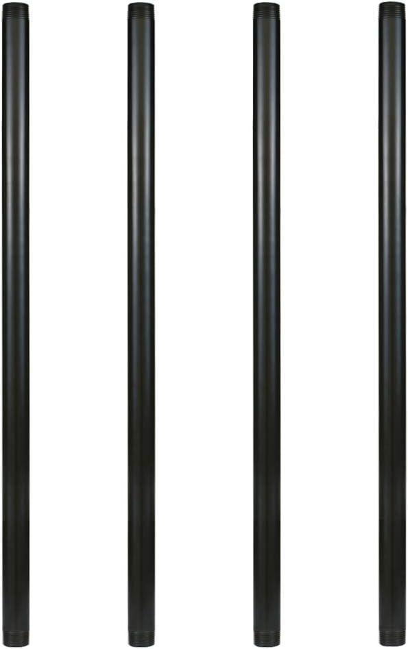 GeilSpace 1" 36" Pre-Cut Black Metal Pipe, Industrial Steel Fits Standard One Inch Pipes and Fittings - Vintage DIY Industrial Shelving