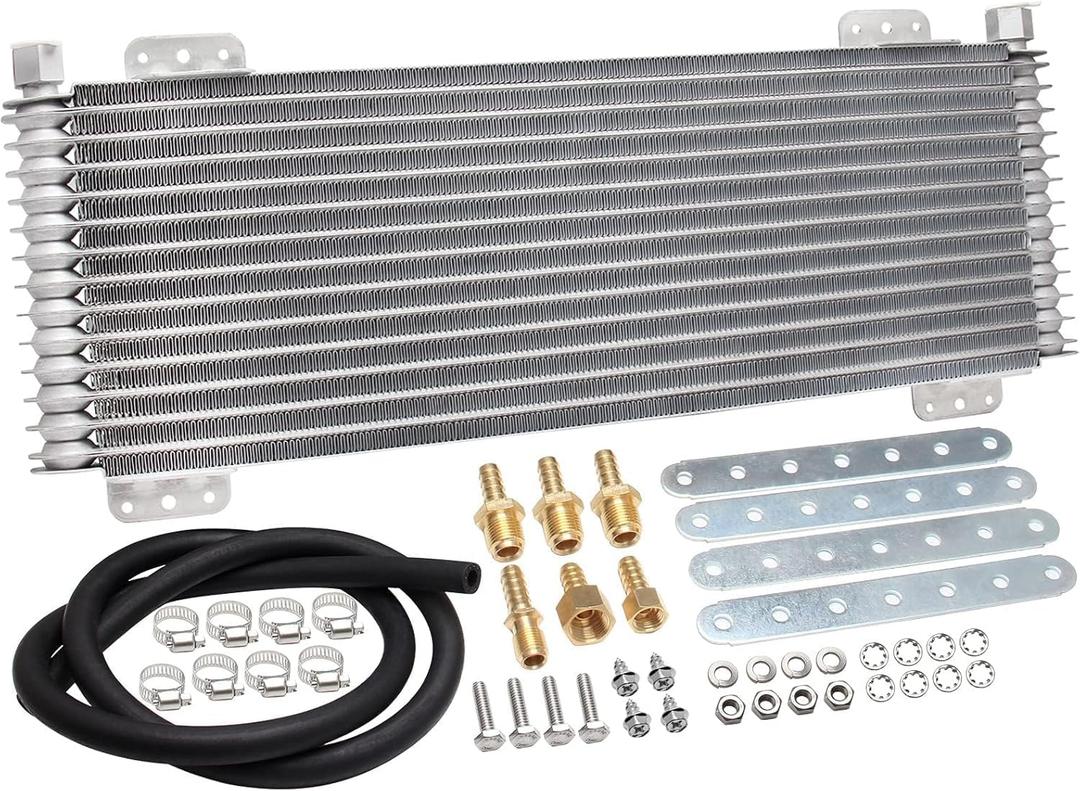 Low Pressure Drop Trans Cooler,40K Transmission Oil Cooler Lpd47391 Compatible With Tru Cool Heavy Duty 40,000 Gvw Max - Low Pressure Drop Trans Cooler - Silver