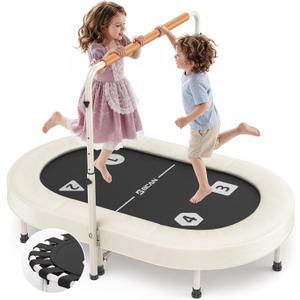 BCAN BT6 56" Double Mini Trampoline for Kids, Foldable Indoor, Handlebar
ASTM Certified 56" Foldable 2 Kids Trampoline, Toddler Indoor, Safety Elastic Band, 5-Level Adjustable Handlebar, Load 220lbs