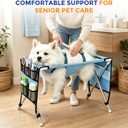 Dog Bath Hammock with Stand, Foldable Pet Grooming Sling for Dogs and Cats