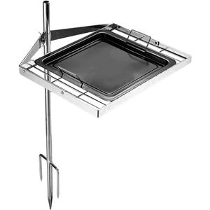 Mr IRONSTONE Campfire Grill Grate: Fire Pit Grill Grate with Swivel Handle, Campfire Cooking Equipment with Heavy Duty Steel, Over Fire Camp Grill For Outdoor Barbecue Camping and Cooking, Black