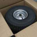 2 PCS 15x6.00-6 Lawn Mower Tires and Wheel, Tire Assembly Replacement for Riding Lawn Mower Front Tires, 3/4" Bearing, 3" Centered Hub, 4 Ply Pneumatic