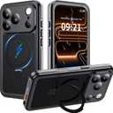 ANTSHARE Magnetic for iPhone 17 Pro Case Waterproof, Built in Screen Protector [Compatible with MagSafe] [Invisible Stand] [IP68 Underwater], Full Body Protection Phone Case 6.3'', Black