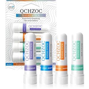 Nasal Stick (4 Pack)-Refreshing Vapors, Better Breathing Natural Focus, Cool Refreshing Sensation, Menthol Inhaler (Mint, Tropical, Wintermint, Lavender) 1