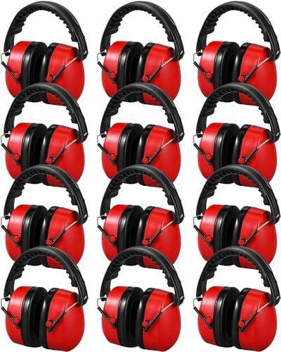 Copkim 11 Pcs Hearing Protection Ear Muffs NRR 28dB Noise Reduction Headphones Shooting Ear Protection Earmuffs(Red)