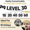 KatchOn, Custom Happy Birthday Banner - 10 Feet, DIY Numbers | Level Up birthday Banner for Any age | Gamer Birthday Party Decorations | Video Game Birthday Decorations for Men, Women, Teens, Gamers