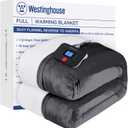 Westinghouse Electric Blanket Full, Heated Blanket Full Size with 10 Heating Levels and 1 to 12 Hours Heating Time Settings, Flannel to Sherpa Reversible, Machine Washable (80" x 84", Charcoal)