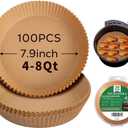 Air Fryer Liners for Ninja Air Fryer, 100 Pcs Disposable Paper Liner for most 4-8QT AirFryer (100pcs 7.9'' Round)