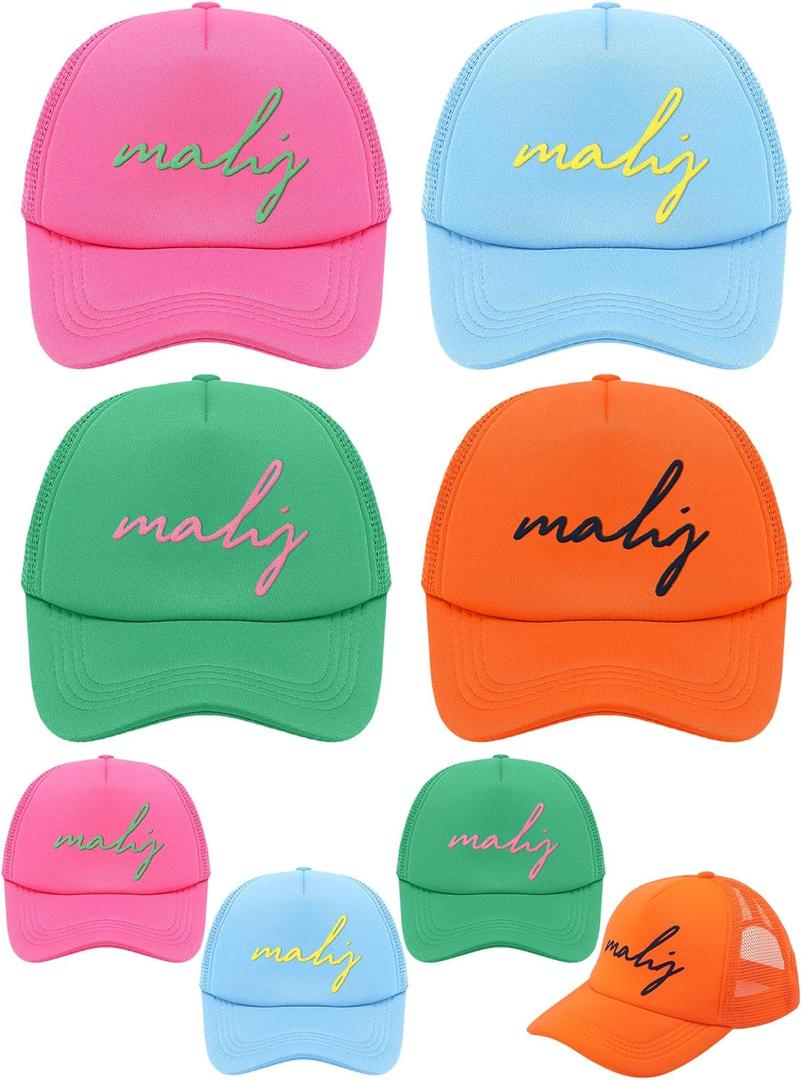 Cuffbow Pack Colorful MAHJ Hats Gift Bulk Mahjong Print Trucker Hat Party Favors for Women Man Mahjong Cups Accessories Gifts