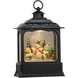 Eldnacele Musical Snow Globe Lantern with Timer, Lighted USB/Battery Operated Swirling Singing Water Glittering Lantern, Snow Globes for Adults and Kids Christmas Decoration Snowman