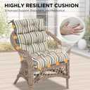 INTER HUT Outdoor Chair Cushions Set of 2, 46" x22”, Beige Stripes