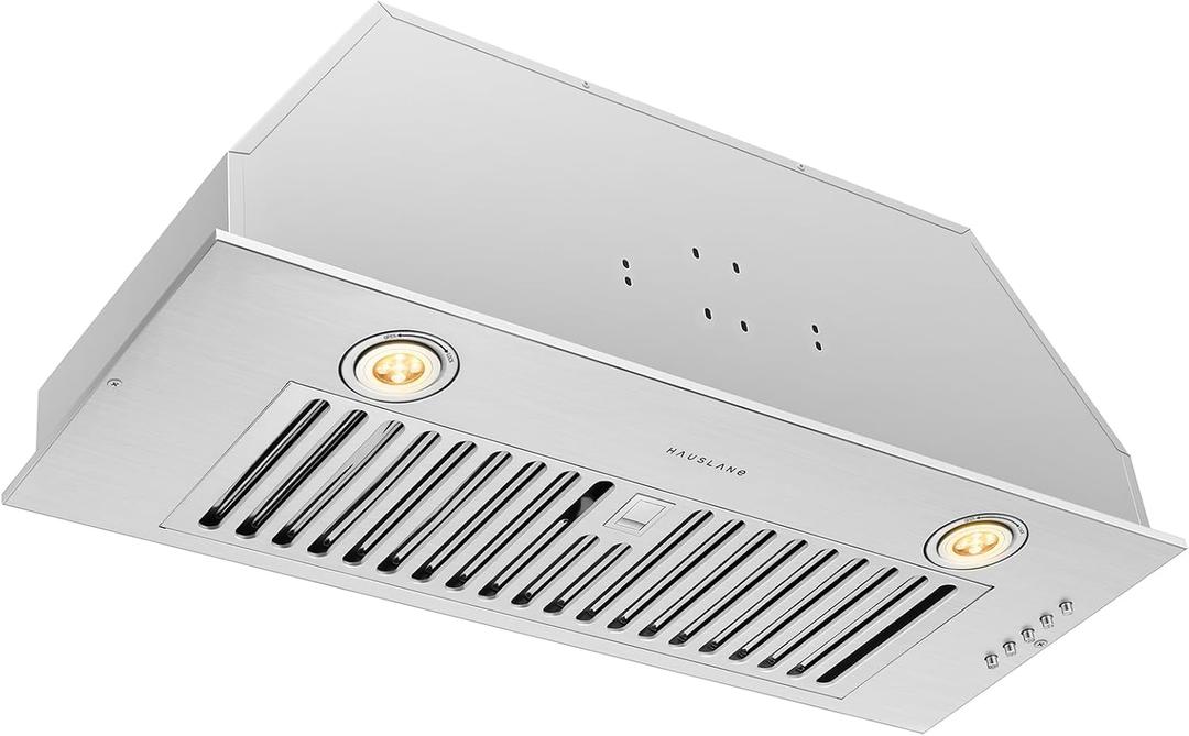 Hauslane Range Hood Insert 30 Inch, Hood Vent for Kitchen Low Noise Perfomance, Stainless Steel Ductless/Ducted Range Hood, Professional Grade Baffle Filters, LED Lamps, Kitchen Vent Hood 11.25" Deep