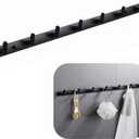 Wall Mounted Coat Racks with 7 Hooks Hanging Holder Towel Rack 25.7"x1.3" Modern Black Hanging for Clothes Entryway Bathroom (7 Hooks)