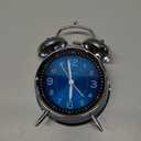 Peakeep Loud Alarm Clock for Heavy Sleepers Adults, Metal 4.5 Inches Twin Bell Battery Operated Analog Alarm Clocks for Bedrooms Decoration (Jewel Blue)