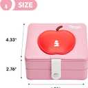 2 x Tagi. Imagine Apple Travel Jewelry Box for Women – Small Portable Jewelry Organizer Case with Mirror, Earring Necklace Ring Holder, Compact Storage for Travel Essentials & Home Organizer, Berry