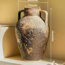 Ceramic Rustic Vase for Home Decor - 9.8Inch Handmade Farmhouse Vases,Decorative Vase for Living Room,Centerpieces,Mantels - Vantage Brown