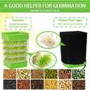 4-Tier Seed Sprouting Kit with Drain Holes and Drain Tray, Upgrade Stackable Microgreens Fresh Organic Bean Seed Sprouter Tray Ripple Soil-Free Sprouter Tray for Beans Alfalfa Seeds