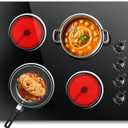 24 Inch Electric Cooktop, Nefaracy 6000W Electric Stove with 4 Burner, Built-in Radiant Electrical Cooktop with Knob Control, 9 Power Levels, Overheat Protection & Hot Warning, 220V Hard Wire (24 Inch Knob)