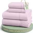 LANE LINEN 100% Organi Cotton Eco Friendly Bed Sheets Full Size, Fully Elasticized Naturally Cooling Soft & Comfy, Machine Washable Temperature Regulating Full Sheet Deep Pocket Bedding- Orchid Petal