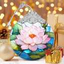 5 x Lotus Stained Glass Ornament - Christmas Tree Decorations, Lotus Ornaments for Christmas Tree, Holiday Presents