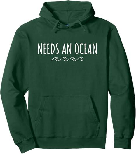 Needs an Ocean - Wave Pullover Hoodie, S
