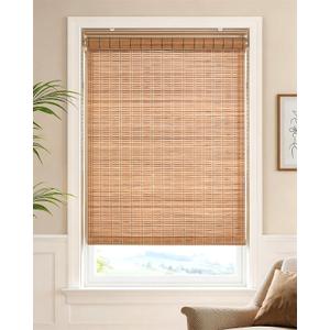 LazBlinds Cordless Bamboo Roller Shades, 54" W x 70" H, Brown206