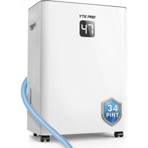 34Pint Dehumidifier for 2500Sq.Ft, Compressor Dehumidifiers for Home, Front LED Digital Humidity Display&Quiet Dehumidifier for Basement, Bedroom, Bathroom, with 6.56FT Drain Hose DH1800S