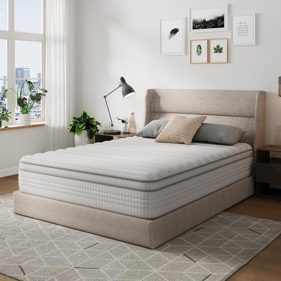 Novilla King Size Mattress, 14 Inch King Mattresses in a Box with Smarts Pocket Coil for Pressure Relief, Medium Plush Foam and Spring Hybrid Colchones with CertiPUR-US Certified