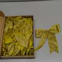 Sumind 36 Pieces 7 x 7 Inch Glitter Bow Tie Ribbon Twist Tie Bows for Treat Bags Gift Wrapping Basket Wedding Shower Birthday Christmas Party Decoration (Gold)