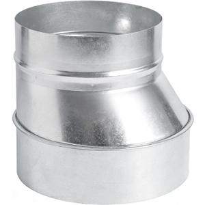 7" to 6" Inch Eccentric Duct Reducer & Increaser, Galvanized Offset Air Ducting Adapter, Round Metal Pipe Connector for Kitchen Range Hood, Bathroom Fan & Ventilation Systems