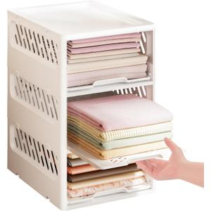 Stackable Closet Organizer Box with lid Plastic Drawer Storage for Armoire and Wardrobe, Foldable Clothes and Towel Storage Basket Bins for Kitchen, Bedroom, Bathroom, Laundry Room, Clothing Stackable Closet Organizer Box with lid Plastic Drawer Storage for Armoire and Wardrobe, Foldable Clothes and Towel Storage Basket Bins for Kitchen, Bedroom, Bathroom, Laundry Room, Clothing