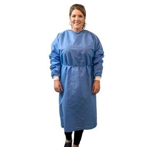 Isolation Gowns | 10-Pack | Disposable, Large, Blue SMS, Long Sleeves with Knit Cuffs, Waist & Neck Ties | Residential, Commercial, Medical, Dental, Lab, & Hospital Use