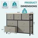 OLIXIS 7 Drawer Fabric Dresser, Storage Tower for Bedroom and Closet, 11.8"D x 39.4"W x 30.1"H
