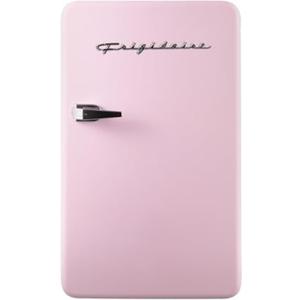 Frigidaire Retro Compact Refrigerator with Chiller, 3.2 cu ft Countertop Fridge, Built-In Bottle Opener, Rounded Corners, Premium, for Office, Bedroom, Dorm Room, Cabin, 18.5D x 20W x 31.5H (Pink)