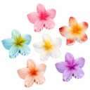 6 Pack Flower Hair Clips for Women, Hawaiian Flower Claw Clips for Thick Thin Hair, Cute Summer Beach Hair Accessories
