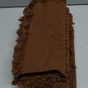 Blue Needles Handmade Cotton Linen Cloth Napkins with Fringes - Set of 6 Nut Brown Dinner Table Napkins 18x18 Inch Hemmed Edges Washable, Soft, Reusable Perfect for Christmas, New Year & Family Dinner