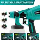 Cordless Paint Sprayer - Handheld HVLP Spray Gun with 21V Lithium Battery,Spray Gun with 3 Nozzles and 3 Patterns,Paint Sprayer for Furniture, Cabinets, Walls Fence, Door, Garden