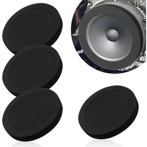 6.5 Inch Speaker Foam Rings, 4PCS 6.5" Bass Blockers for Tweeters Speaker Baffle Fast Rings Stereo Enhancer Foam Spacer Adapter Self-Adhesive High Resilience Car Speakers Gasket (Black)