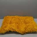 Liveinu Long Plush Calming Pet Bed Cuddler Pet Bed for Dogs and Cats Fluffy Faux Fur Dog Bed with Anti Slip Bottom Machine Washable Pet Sleep Bed Crate Mat Yellow M
