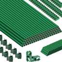 Plant Stakes for Gardening 130pcs, 40 Sets 17" Length Fiberglass Garden Sticks Supports and Accessories, DIY 3ft, 4ft, 5ft, 6ft, 7ft Stakes for Tomato, Vegetables, Indoor & Outdoor Garden Supplies