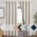 NICETOWN Brich Vintage Open Linen Weave Flax Thermal Curtains, 100% Blackout Curtains 84 inches Long for Dining Room, Soundproof Window Treatment Drapes for Hall Room, 52" Wide Per Panel, Set of 2