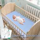 Crib Mattress Dual Sided Memory Foam Baby Toddler Bed Mattress, 52" x 27.6" x 5.5" Soft Breathable Mattresses with Removable Machine Washable Cover, Fits Standard Cribs&Toddler Beds, White&Blue, 52"l X 28"w X 5.5"th