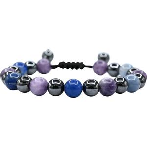Amazing Gemstone Stop Drinking Alcohol Manifestation Bracelet - Lepidolite Blue Aventurine Hematite Bracelet Set for Men Women Healing Calming Anxiety Stress Relief Gifts(Adjustable)