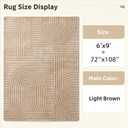 Washable Brown Solid 6x9 Area Rugs for Living Room, Bedroom