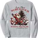 Santa Claus Rocking Around The Christmas Tree Rock and Roll Sweatshirt, Small