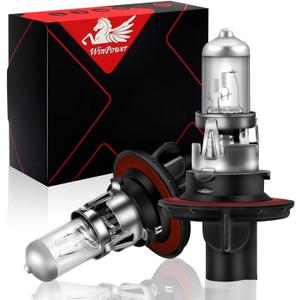 WinPower H13 9008 Halogen Headlight Bulb, Super Bright Warm White 55W/60W 4300K Car High Low Beam Replacement Lamp, Pack of 2