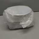 FOCUSLINE 100 Count Gold Plastic Plates 10.25 Inch, Disposable Heavy Duty Dinner Plates, Premium Hard Plastic Plate Fancy Disposable White Plate with Gold Rim