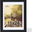 KTKDE 18x24 Poster Frame Real Glass,Black Picture Frame Display Pictures 16x20 with Mat or 18x24 Without Mat, Modern Style Wood Composite Frame,Gallery Wall Frame Wooden ，best gift